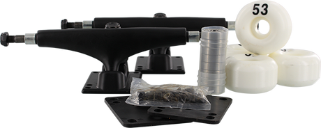 ESSENTIALS COMPONENT PACK 5.25 BLACK W/53mm WHITE TRUCKS SET
