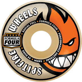 SPITFIRE F499 RADIAL FULL 56MM 99A NAT/ORG WHEELS SET
