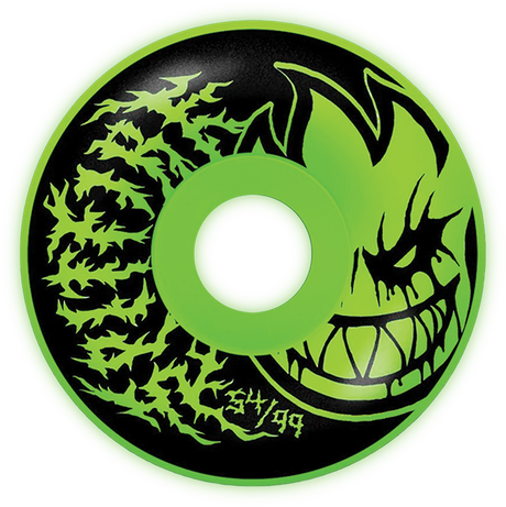 SPITFIRE F4 99a BH RADIAL FULL 54mm DEATHMASK II GLOW WHEELS SET
