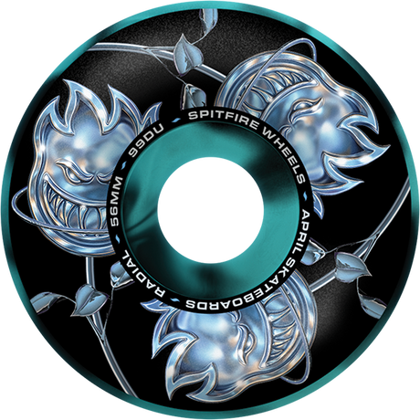 SPITFIRE F4 99A APRIL BGHD ROSE RADIAL 56MM BLK BLU SWL WHEELS SET