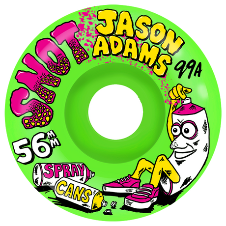 SNOT ADAMS SPRAY CANS 56MM 99A GREEN WHEEL SET