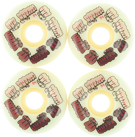 TOY MACHINE FISTS COLORS C LINE WHEEL 54MM WHITE WHEELS SET
