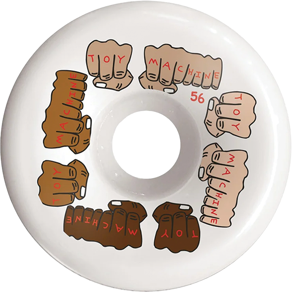TOY MACHINE FISTS COLORS C LINE WHEEL 56MM WHITE WHEELS SET