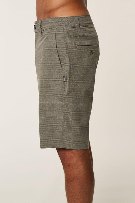 Oneill Locked Stripe Hybrid Shorts Mens Dark Khaki 34
