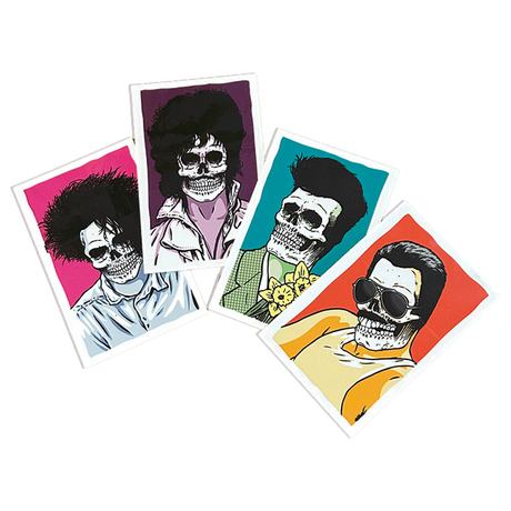 GIRL SKULL OF FAME 4PK STICKERS ASST