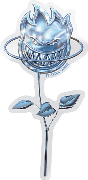 SPITFIRE APRIL BIGHEAD ROSE 5" DECAL BLUE STICKER