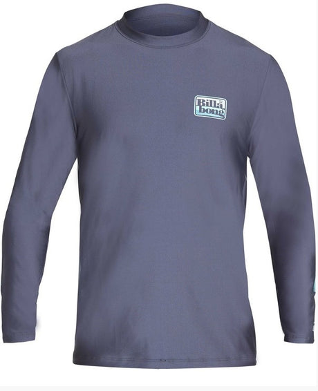 Billabong Die Cut LF LS Rashguard 50upf Mens Grey Heather S