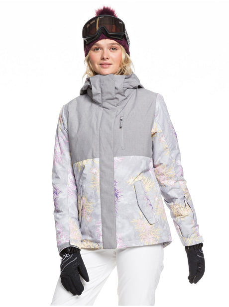 Roxy Jetty Block Snow Jacket Grey Micro Chip Edelweiss (SZH1)