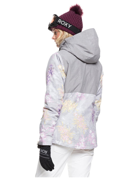 Roxy Jetty Block Snow Jacket Grey Micro Chip Edelweiss (SZH1)