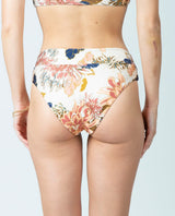 Rip Curl Sunsetters Floral High Waisted Cheeky Bikini Bottoms Natural S