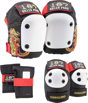 187 6-PACK PAD SET S/MEDIUM CABALLERO DRAGON BLK