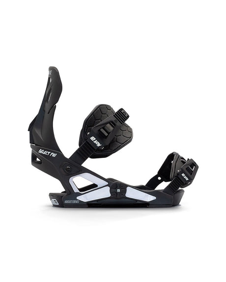 NOW Select Pro Snowboard Bindings Black White