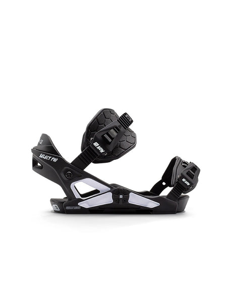 NOW Select Pro Snowboard Bindings Black White M