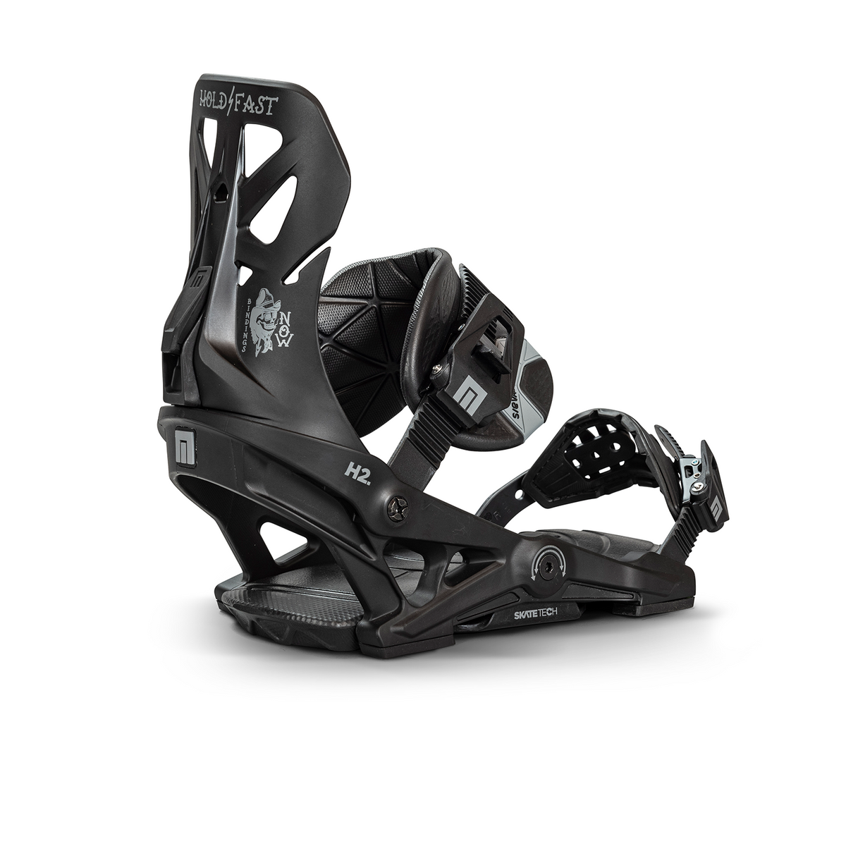 NOW Brigade Snowboard Bindings Black Silver Medium