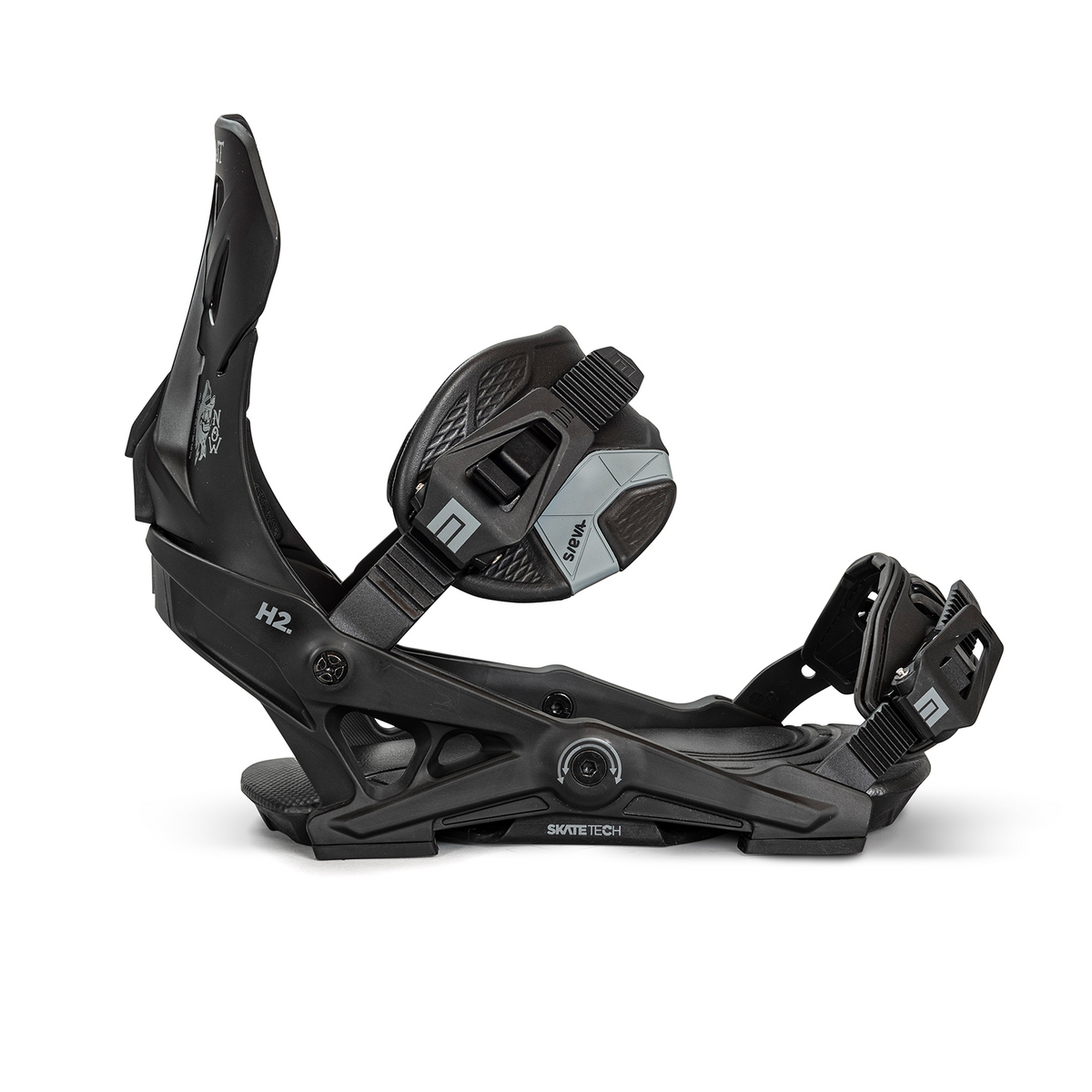 NOW Brigade Snowboard Bindings Black Silver Medium