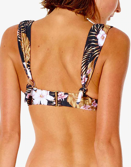 Rip Curl PlayaBella Deep V Swim Top Black M