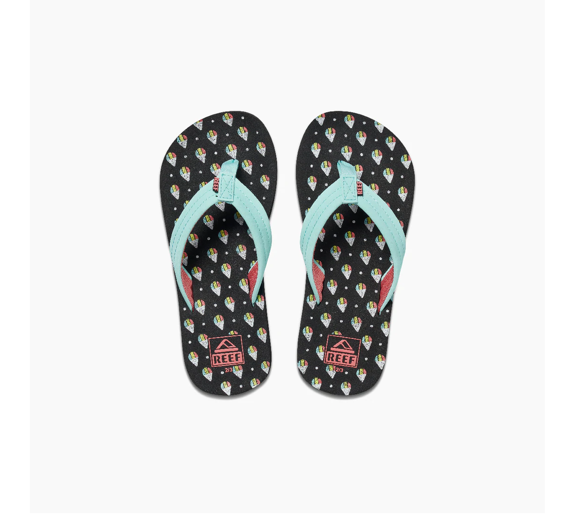 Reef Ahi Snow Cone Sandals Kids Mint Pink 4k-5k