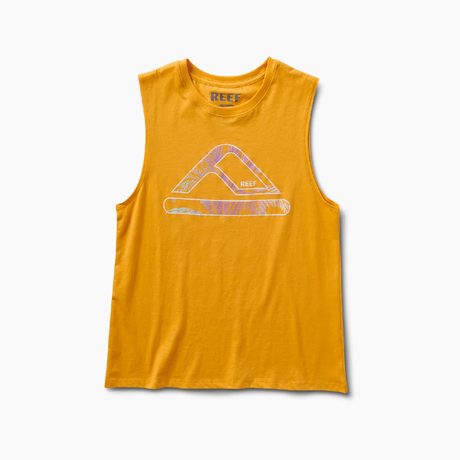 Reef Crystal Muscle Tank Womens Gold S
