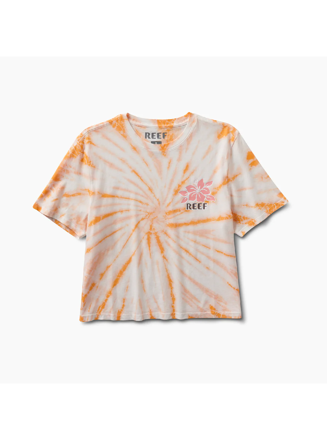 Reef Say Please Cropped T Womens Peach Tie Dye