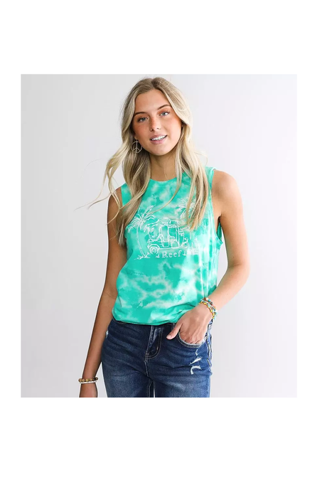 Reef Ceylon Muscle Tank Womens Mint Tie Dye M