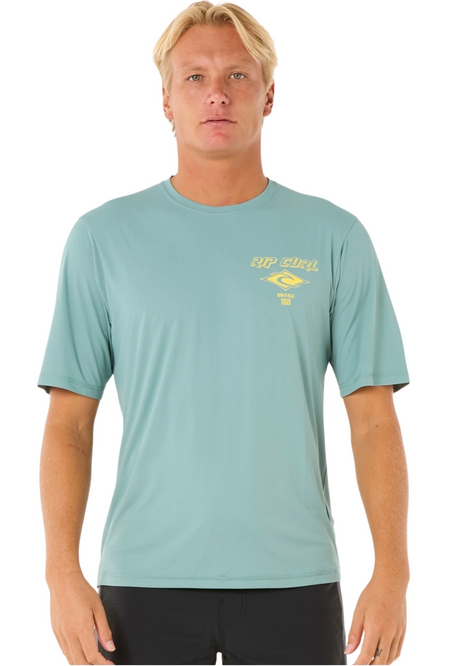 Rip Curl Icon SurfLite UPF Short Sleeve Mens Blue Lagoon XL