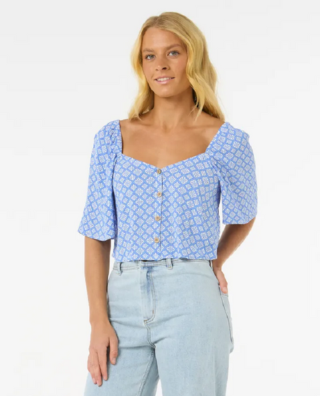 Rip Curl San Carlos Button Through Top Womens Blue M