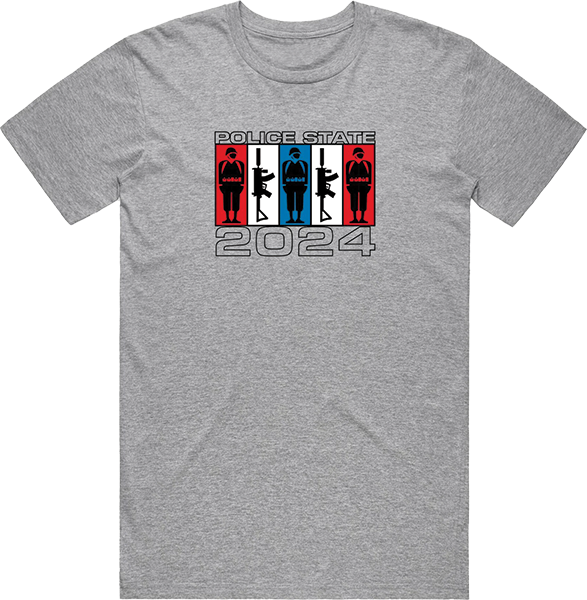 ALIEN WORKSHOP POLICE STATE SS TSHIRT XLARGE HEATHER GREY