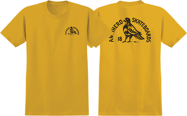 ANTI HERO ROCK DOVE SS TSHIRT MEDIUM-MUSTARD HEATHER/BLK