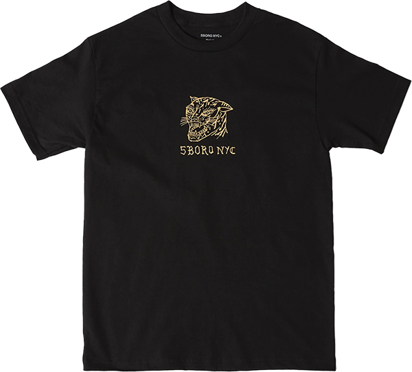 5BORO DEMON CAT SHORT SLEEVE TSHIRT MEDIUM BLACK/PEACH