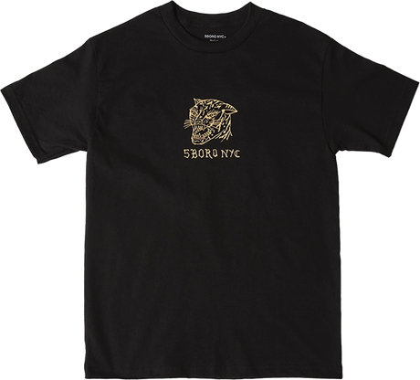 5BORO DEMON CAT SHORT SLEEVE TSHIRT LARGE BLACK/PEACH