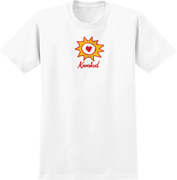 KROOKED SUN HEART SS TSHIRT S-WHITE/RED/YEL