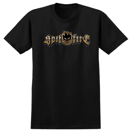 SPITFIRE GOLD CHROME BIGHEAD SS TSHIRT XLARGE BLACK