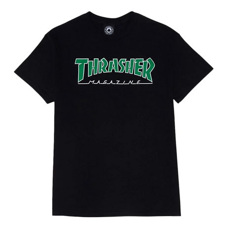 THRASHER OUTLINED SS TSHIRT MEDIUM BLK/WHT/GRN