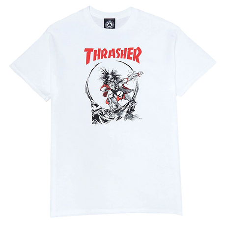 THRASHER OUTLAW 2-TONE SS TSHIRT SMALL WHITE