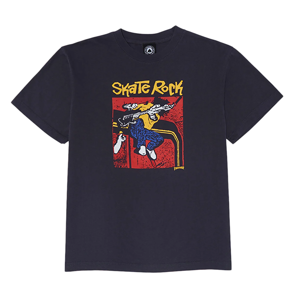 THRASHER SKATE ROCK VOL.2 VINTAGE SS TSHIRT SMALL NAVY
