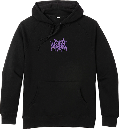 METAL LOGO EMBROIDERED HOODIE LARGE BLACK