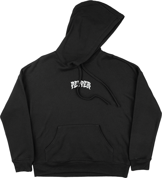 PEPPER LOGO HOODIE SWEATSHIRT LARGE BLACK
