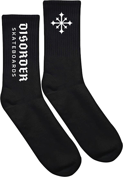 DISORDER LOGO CREW SOCKS BLK/WHT