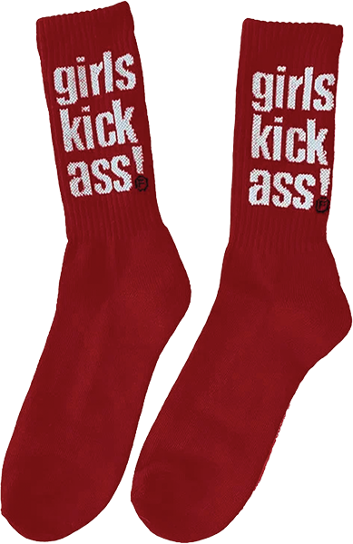 FOUNDATION GIRLS KICK ASS CREW SOCK RED