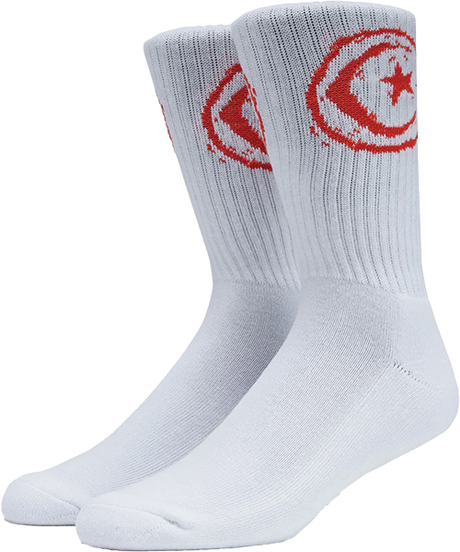 FOUNDATION STAR & MOON CREW SOCK WHITE