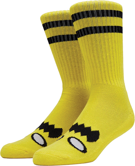 TOY MACHINE MONSTER FACE CREW SOCK YELLOW