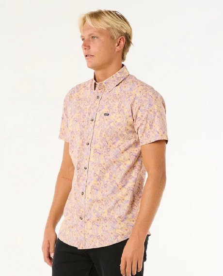 Rip Curl Floral Reef Button Up Mens Smokey Grape L