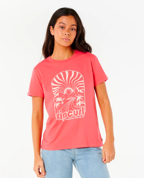 Rip Curl Radiant Standard Tshirt Womens Washed Red M