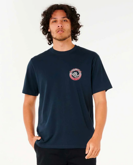 Rip Curl Shred Till Mens Tshirt Mens Navy White S