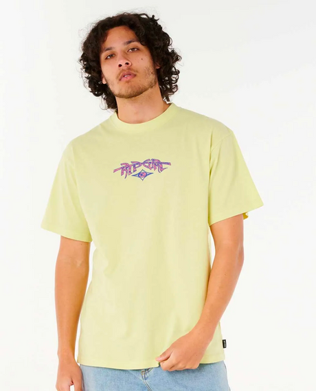 Rip Curl Ray Energy Gnarly Tshirt Mens Lime Wash