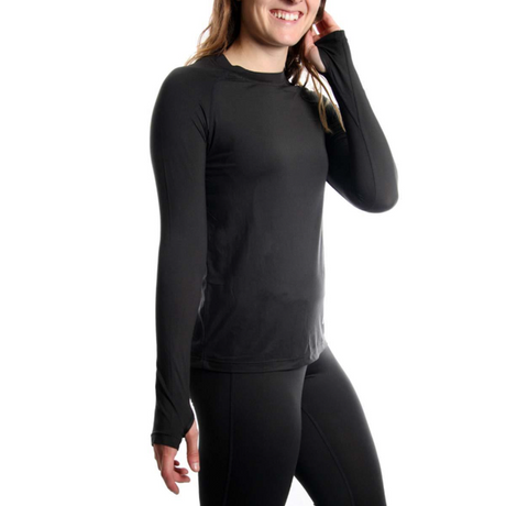 WintersEdge Light Weight Base Layer Top Womens Charcoal S