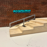 GrindRight Fingerboard 5Stair Gap to Rail Raw Silver 9inch