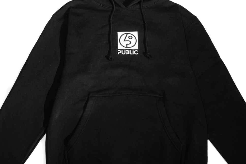 Public Box Logo Hoodie Black White