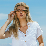 Abaco Jesse Polarized Sunglasses Translucent Sand Champagne