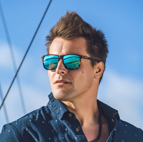 Abaco Jesse Polarized Sunglasses Matte Black Deep Blue